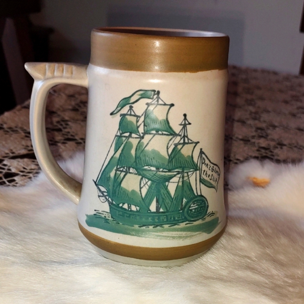 Vintage 1967 Holt Howard " Don't Give Up The Ship Beer Stein/Mug Sailing Ship